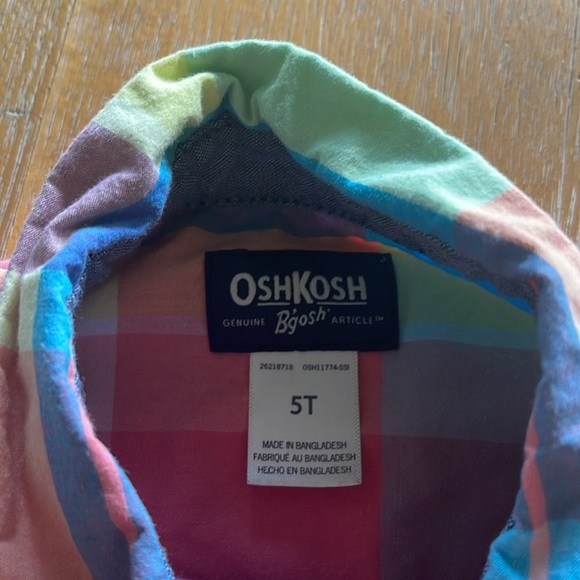 Colorful Plaid Kids Shirt SZ 5T - Picture 2 of 3